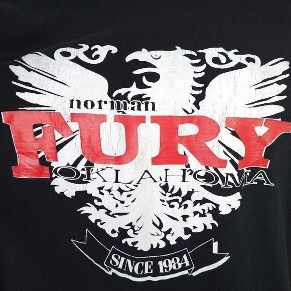 Norman Fury Soccer T Shirt Vintage 90s Oklahoma Made In USA Mens Size Medium - Picture 2 of 7